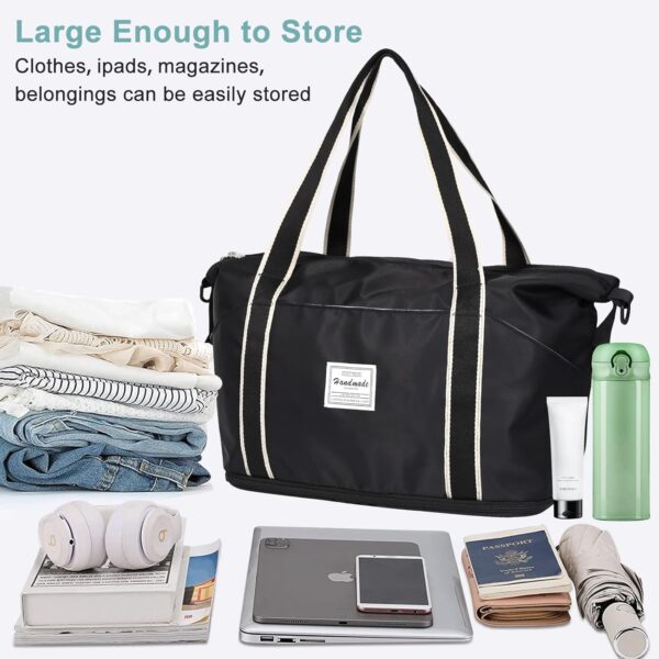 71asAlFonwL._AC_SL1500_.jpg DMLuna Travel Duffel Bag, Tote Sports Gym Bag, Shoulder Overnight Weekender Bag for Women & Men, Hospital bag, Expandable Duffel Bag with Trolley Sleeve/Wet Pocket