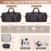 71atDxUqUL._AC_SL1500_.jpg Mens Duffle Bag for Travel 3Pcs Set Travel Bags for Men 60L Expandable Canvas Bag (Dark Gray)