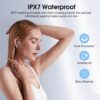 Wireless Earbuds, 2025 Bluetooth 5.4 Headphones in Ear Buds 3D Bass Stereo, 40H Ultralight Bluetooth Earbuds with 4 ENC Noise Cancelling Mic, USB-C LED, IP7 Waterproof Earphones for Android iOS Pad