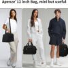 Small Gym Bag Carry On Bag - 12 in Mini Duffle Bag Lightweight for Overnight Travel（Black）