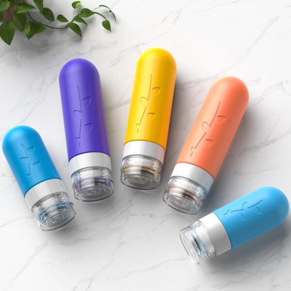 71bsojJ4sL._SL1500_.jpg 19pack Travel Bottles for Toiletries, TSA Approved Silicone Travel Size Containers for toiletries, Refillable & Leakproof Travel shampoo and conditioner bottles