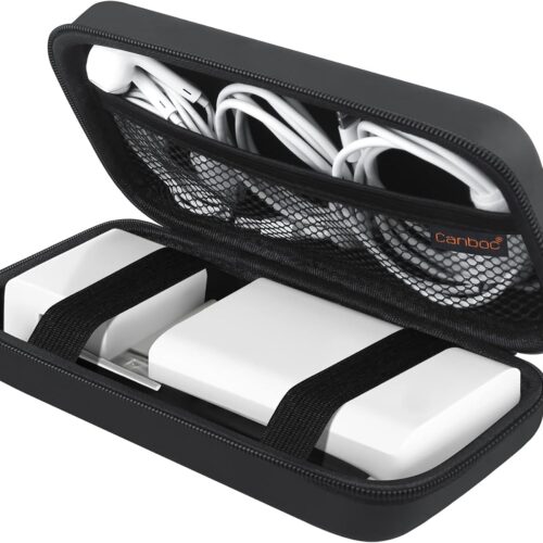71cBQ07Y1iL._AC_SL1500_.jpg Canboc Electronics Travel Organizer, MacBook Charger Carrying Case, Electronic Accessories Portable Cable Storage Bag for Charging Cords, Power Adapter, MagSafe, USB Hub, Power Bank, Earbuds, Black