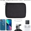Electronics Organizer Travel Case Cord Cable Charger Organizer Bag Travel Accessories Essentials for Women Men Double Layers Tech Pouch with 5 Cable Ties for Phone Power Bank SD Card USB, Black