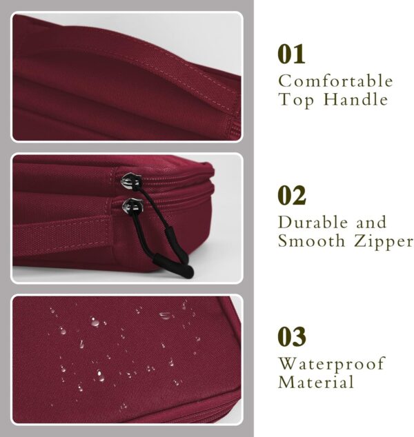 71cSKQr1YL._AC_SL1500_.jpg FYY Electronic Organizer, Travel Cable Organizer Bag Pouch Electronic Accessories Carry Case Portable Waterproof Double Layers All-in-One Storage Bag for Cable, Cord, Charger, Phone, Hard Drive Red