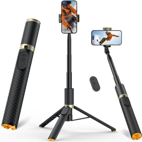 71cedH1Bh8L._AC_SL1500_.jpg 62″ Phone Tripod & Selfie Stick, Tripod for iPhone with Remote, All-in-1 Cell Phone Stand, Portable, Lightweight Extendable for Selfies Video Recording Vlog, Compatible with iPhone Android