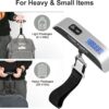 travel inspira Luggage Scale, Portable Digital Hanging Baggage Scale for Travel, Suitcase Weight Scale with Rubber Paint, 110 Pounds, Battery Included