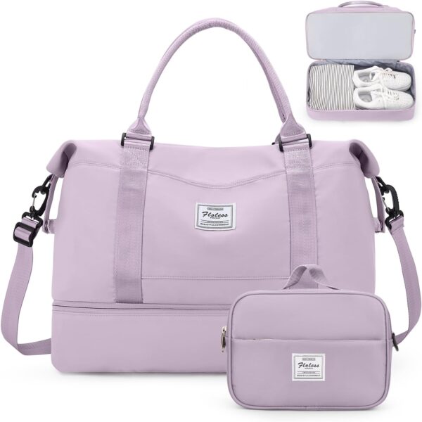 71dFsILZ5eL._AC_SL1500_.jpg Weekender Bags for Women,Personal Item Travel Bag with Shoes Compartment,Overnight Travel Duffel Bag with Toiletry Bag