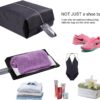 YAMIU Travel Shoe Bags Set of 4 Waterproof Nylon with Zipper for Men & Women, Black