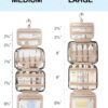 BAGSMART Toiletry Bag Hanging Travel Makeup Organizer with TSA Approved Transparent Cosmetic Bag Makeup Bag for Full Sized Toiletries, Medium-Black