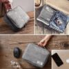 HCFGS Travel Electronics Organizer,Travel Cord Organizer Case,Tech Storage Bag Extra Large 3-Layers Universal Carry Cable Storage Bag for Phone, Cord, iPad (Grey)