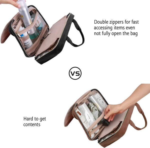 71dfmUnyS8L._AC_SL1500_.jpg BAGSMART Toiletry Bag Travel Bag with Hanging Hook, Water-resistant Makeup Cosmetic Bag Travel Organizer for Accessories, Shampoo, Full-size Container, Toiletries (Black, Medium)