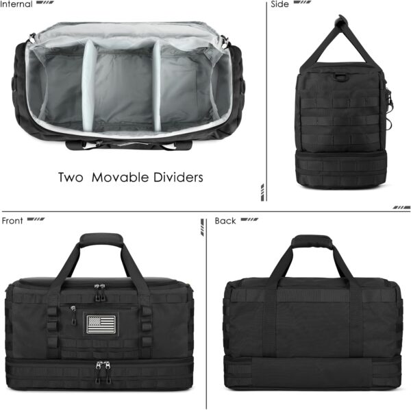 71dmydFjxoL._AC_SL1500_.jpg ETRONIK Travel Bag for Men Women, Gym Bag & Tactical Duffle Bags for Travel, Carry on with Toiletry Bag and Shoe Compartment, Weekender Overnight Trip with Wet Pocket for Workout Medical, Black