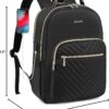 71dtBpZQM6L._AC_SL1500_.jpg LOVEVOOK Laptop Backpack Purse for Women, Work Travel Computer Bags, College School Backpack for Student Girl, Quilted Casual Daypack with USB Port, Fit 15.6 Inch Laptop, Black