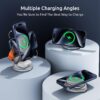 3 in 1 Charging Station for Apple Magsafe Travel Charger for Multiple Devices Aluminum Foldable Magnetic Wireless Charger with 360 Rotating for iPhone 16/15/14/13/12 Series,for iWatch,for Airpods