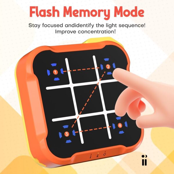 Tic Tac Toe Bolt Game, Handheld Electric Puzzle Game Console, Gift Ideal for Kids and Adults' Birthday, Electronic Board Games for Educational and Memory Growth, Portable Travel Games for Car Ride
