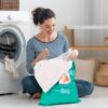 2 Pcs Large Travel Laundry Bags - Waterproof Wet/Dry, Washable, Drawstring, Bathing Suit, Workout, Gym Clothes, Swimming, Yoga - Green, Grey