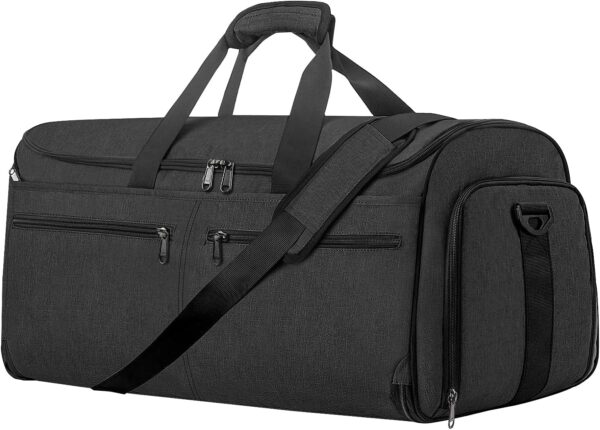 71ecYhS7efL._AC_SL1500_.jpg Garment Duffle Bags for Travel, Bukere Convertible Carry on Garment Duffel Bag for Men Women, Shoe Compartment, 2 in 1 Hanging Dress Suitcase Suit Travel Bags, Midnight Grey