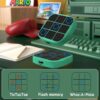 Tic Tac Toe Bolt Game, 4-in-1 Handheld Puzzle Game Console,Electronic Tic Tac Toe Game for Educational and Memory Growth, Portable Travel Games for Car Ride, Board Games for Kids and Adults(Cyan)