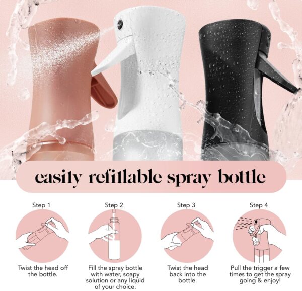71fQSFHmEOL._AC_SL1280_.jpg Kitsch Spray Bottle for Hair - Continuous Water Mister with Ultra Fine Mist for Hairstyling, Barbers, Salons, Cleaning, Plants, Versatile Spray Bottles - Made from Recycled Plastic - Terracotta, 5 oz