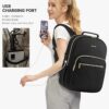 71fUXpHOUiL._AC_SL1500_.jpg LOVEVOOK Laptop Backpack Purse for Women, Work Travel Computer Bags, College School Backpack for Student Girl, Quilted Casual Daypack with USB Port, Fit 15.6 Inch Laptop, Black