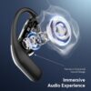 AI Language Translation Earbuds, OWS LCD Touchscreen Real-Time Translator for 144 Languages & Accents Includes Free Subscription Translation Device Earphones for Travel Business Learning, Black