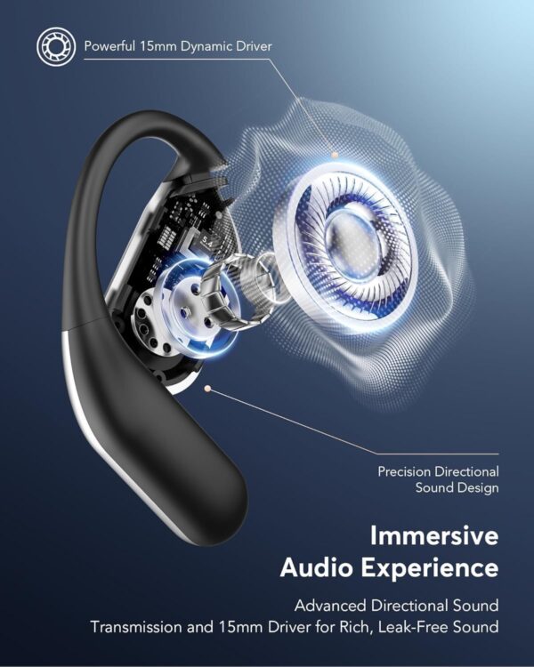 AI Language Translation Earbuds, OWS LCD Touchscreen Real-Time Translator for 144 Languages & Accents Includes Free Subscription Translation Device Earphones for Travel Business Learning, Black