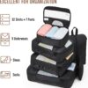 Veken 8 Set Packing Cubes for Travel Essentials, Suitcase Organizer Bags Set for Luggage, Road Trip Travel Accessories in 4 Sizes (Extra Large, Large, Medium, Small), Black
