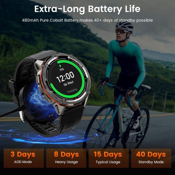 71g6fAMaamL._AC_SL1500_.jpg AMAZTIM GPS Smart Watch for Men, 6 Satellite Positioning, Compass, Stainless Steel Body, 50M Waterproof, 470mAh Extra-Large Battery, Answer/Make Call, 1.43" AMOLED Screen, Compatible for Android iOS