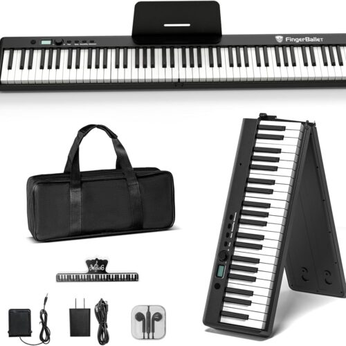71hEM1ECTML._AC_SL1500_.jpg Portable Piano Keyboard, Semi-Weighted Folding Digital Piano 88 Key, Full Size, Wood Grain, Electric Piano Keyboard w/MIDI Bluetooth, Suitable for Adult, Toddler, Kids