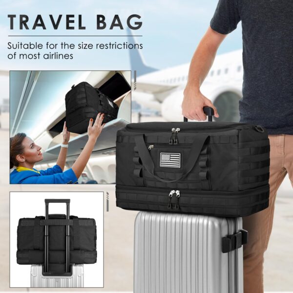 71hgT4G7evL._AC_SL1500_.jpg ETRONIK Travel Bag for Men Women, Gym Bag & Tactical Duffle Bags for Travel, Carry on with Toiletry Bag and Shoe Compartment, Weekender Overnight Trip with Wet Pocket for Workout Medical, Black