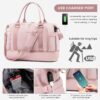 Gym Bag LOVEVOOK Travel Duffel Bag with USB Charging Port,Weekender Bags for Women with Shoe Compartment,Carry on Overnight Bag with Toiletry Bag,Hospital Bags for Labor and Deliver
