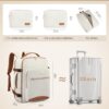 LOVEVOOK Travel Backpack for Women Men as Personal Item Flight Approved, 40L Luggage Carry On Backpack,17.3inch Large Daypack Laptop Backpack Waterproof Outdoor Sports with 3 Packing Cubes,Beige-Brown