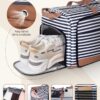 71i1EjLGtJL._AC_SL1500_.jpg Lekesky Foldable Travel Duffle Bag for Women, 60L Large Duffel Bag with Separate Shoes Compartments & Straps, Carry On Weekend Bag for Women, Hospital, Overnight (Blue Stripes)