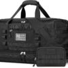 71iM3AO2L._AC_SL1500_.jpg ETRONIK Travel Bag for Men Women, Gym Bag & Tactical Duffle Bags for Travel, Carry on with Toiletry Bag and Shoe Compartment, Weekender Overnight Trip with Wet Pocket for Workout Medical, Black