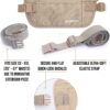 Money Belt for Travel - Hidden Travel Pouch Protect Your Credit and Money With RFID Blocking Passport Holder Waist Wallet (Khaki)
