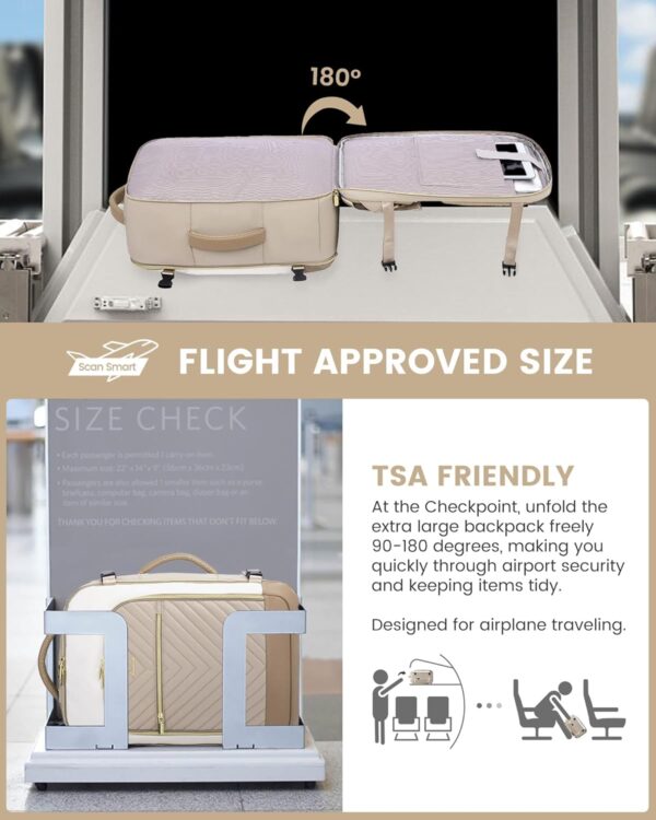 71imxFpb58L._AC_SL1500_.jpg LOVEVOOK Large Travel Backpack for Women, TSA Carry on Backpack for Airplanes, 40L Personal Item Travel Bag for Women fits 17" Laptop,Waterproof Carry on Bag Airplane Approved with 3 Packing Cubes