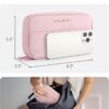 BAGSMART Electronics Organizer Travel Case, Cord Storage for Chargers Cables Phones, Compact Tech Accessories Pouch, Pink