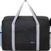 71j76ZTpKJL._AC_SL1500_.jpg Personal Item Bag for Airlines - Foldable Travel Bag 18x14x8 Small Duffle Bag for Spirit Frontier Weekender Overnight - Black