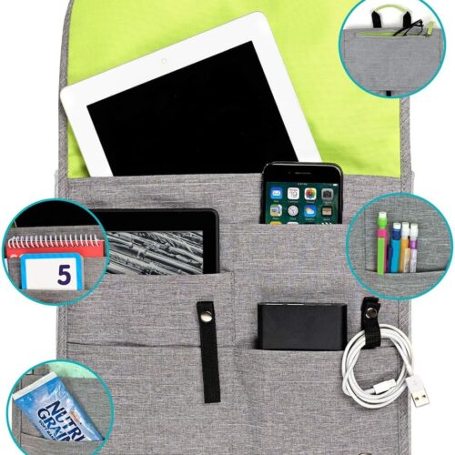 71jSl44nMzL._AC_SL1200_.jpg Airplane Pocket Organizer | Tray Table Cover | In Flight Seat Back Organizer Bag | Commuter Essential Travel Bag | Media Pouch For Flying | Travel Gift | Attaches To Luggage