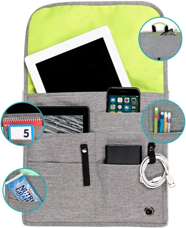 71jSl44nMzL._AC_SL1200_.jpg Airplane Pocket Organizer | Tray Table Cover | In Flight Seat Back Organizer Bag | Commuter Essential Travel Bag | Media Pouch For Flying | Travel Gift | Attaches To Luggage