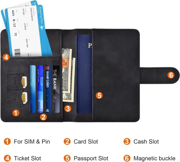 71kc-blfuL._AC_SL1500_.jpg Eoehro Passport Holder for Travel Essentials, Passport Wallet Cover Case for Travel Must Haves Accessories,Passport Book Holders for Women and Men(black)