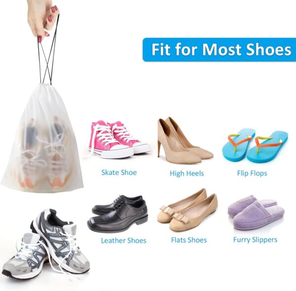 71kdD0GmWL._AC_SL1500_.jpg Clear Shoe Bags for Travel 5 PCS, 15.7" x 11.8" Travel Shoe Bags for Packing, Waterproof Drawstring Travel Shoe Storage Bag, Travel Essentials for Men and Women