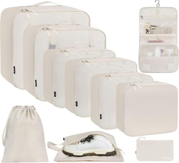 71kqztOggIL._AC_SL1500_.jpg BAGAIL 6 Set/8 Set/10 Set Packing Cubes Various Sizes Packing Organizer for Travel Accessories Luggage Carry On Suitcase