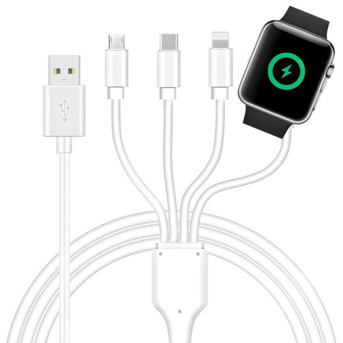 71lF5CUDPYL._SL1500_.jpg 4 in 1 Watch & Phone Charger Cable, Multi Charging Cord, Fast Magnetic Cable USB Type C for Apple Watch, iPhone, Pods, Android & More / 3.3ft