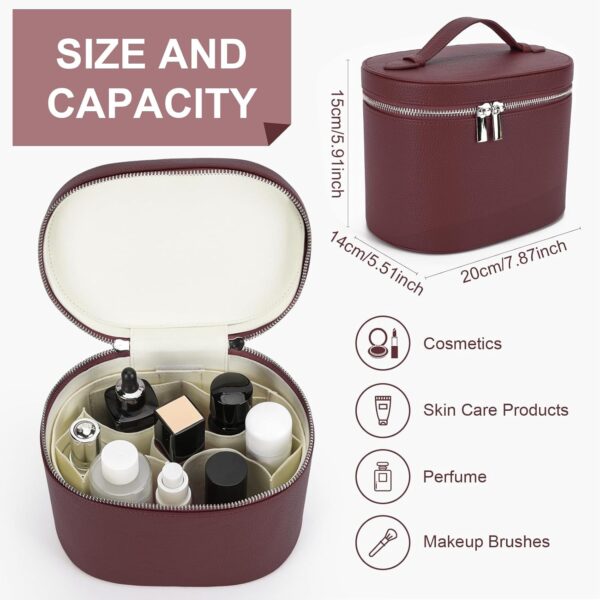 71lNX1HvBTL._AC_SL1500_.jpg YFGBCX Makeup Bag Vanity Case with Removable Divider Travel Toiletry Bag Portable Cosmetic Bag Makeup Organizer Case