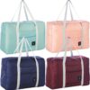 71m-i8eRRiL._AC_SL1500_.jpg 4PCS Foldable Travel Duffel Bag Tote Carry on Luggage Bag Spirit Airlines Personal item Sports Gym Bag Water Resistant Weekender Overnight Bags for Women and Men (Mix Colors)