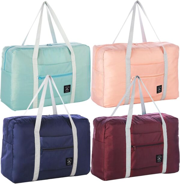 71m-i8eRRiL._AC_SL1500_.jpg 4PCS Foldable Travel Duffel Bag Tote Carry on Luggage Bag Spirit Airlines Personal item Sports Gym Bag Water Resistant Weekender Overnight Bags for Women and Men (Mix Colors)