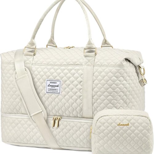 LOVEVOOK Travel Duffle Bag,Weekender Bags for Women with Shoe Compartment，Carry on Overnight Bag with Toiletry Bag,Gym Duffel Bag with Wet Pocket, Hospital Bags for Labor and Delivery