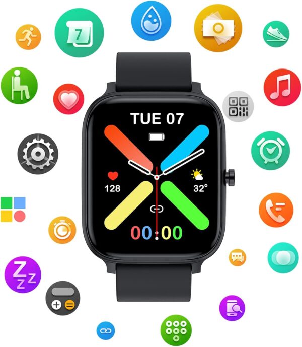71mUF3VmtL._AC_SL1500_.jpg Smart Watch for Men Women Compatible with iPhone Samsung Android Phone 1.83 inch Full Touch Screen IP68 Waterproof Bluetooh Fitness Tracker Heart Rate/Sleep Monitor, Black