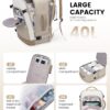 71mq6YMdaoL._AC_SL1500_.jpg LOVEVOOK Large Travel Backpack for Women, TSA Carry on Backpack for Airplanes, 40L Personal Item Travel Bag for Women fits 17" Laptop,Waterproof Carry on Bag Airplane Approved with 3 Packing Cubes